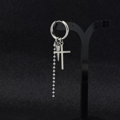 

CAR-TOBBY KPOP BTS Park Ji Yan Same Paragraph Cross Cone Chain Earrings