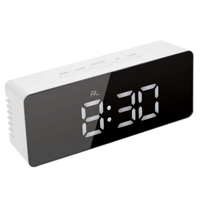 

2018 Digital LED Creative mirror alarm clock Plastic mirror alarm clock Electronic Alarm Clocks for Bedrooms With Snooze