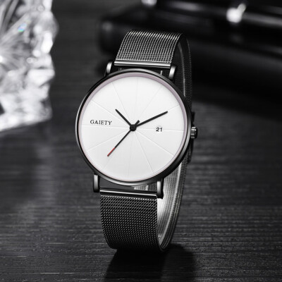 

Gobestart Fashion Simple Simple Casual Calendar Business Net With Strap Mens Watch