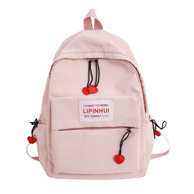 

Women Fashion Lovely Red Heart Backpack Waterproof Casual Shoulder Bag Schoolbag Teenagers Book Bag