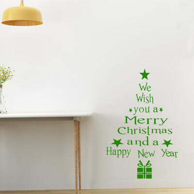 

Tailored Christmas Tree Letters Stick Wall Art Decal Mural Home Room Decor Wall Sticker