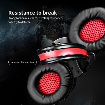 

Gaming Headphone Stereo Headset for Game Professional Earphone Omnidirectional Microphone USB Drive-free Breathable Cover Black