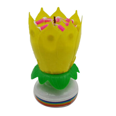 

Plastic Double Layer Rotary Blossom Lotus Flower Music Birthday Cake Candles