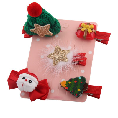 

5 pcsset Cute Christmas Baby Girls Headwear Suit Children Hairpin Kids Gift Princess Style Hair Accessories Set