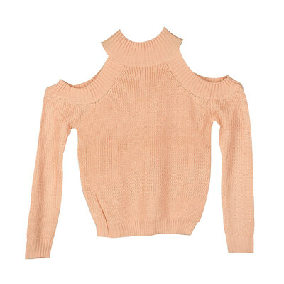 

New Spring Womens Long Sleeve Knit Sweater Ladies Solid Color Turlteneck Pullover Tops Striped Off Shoulder Vintage