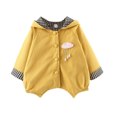 

Spring Autumn Casual Fashion Toddler Girl Coat Baby Girl Striped Printing Long Sleeve Hooded Coat Kids Outerwear