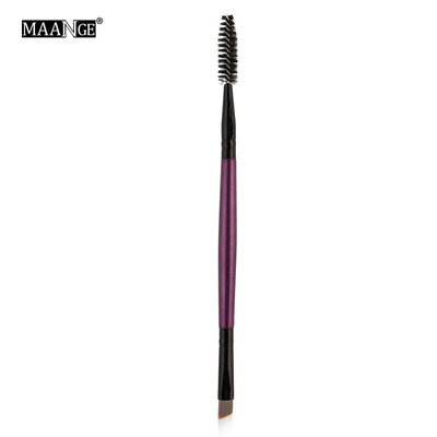 

Gobestart Duo Brow Makeup Brush Wood Handle Double Sided Eyebrow Flat Angled Brushes