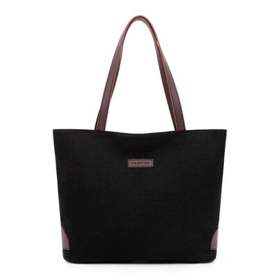 

Travel Shopping Fashion Women Large Capacity Canvas Tote Zipper Shoulder Bag