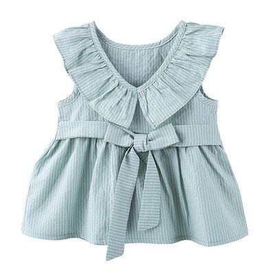 

Summer Casual Baby Girls Sleeveless Solid Print Dress Kids Toddler Pageant Sundress