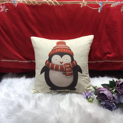 

Cartoon Pillow Case Christmas Pillowcase Santa Claus Snowman Elk Pattern Cushion for Home Bar Shop Decorative