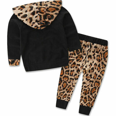 

2pcs Newborn Kid Baby Girl Leopard print Clothes TopsPants Tracksuit Outfits