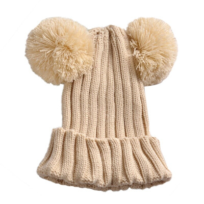 

Children Hat Toddler Kids Baby Girl Boys Winter Wool Hat Knit Beanie Fur Pom Pom Hat Baby Boys Girls Warm Cap Drop Shipping