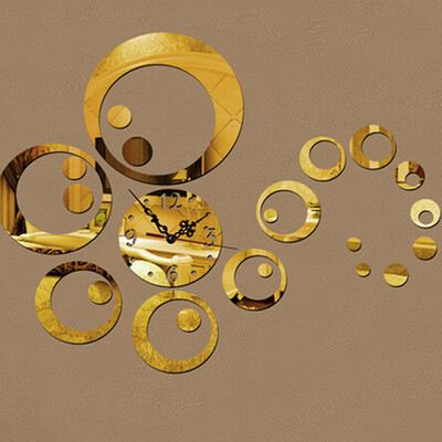 

The Best Price For Fashion Circles 3D Modern Mirror Wall Clock Watches Sticker Decal Home DIY Decor