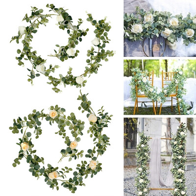

123PCS Artificial Eucalyptus Garland Hanging Rattan Wedding Greenery Home Decor Table Centerpieces Party Decorations