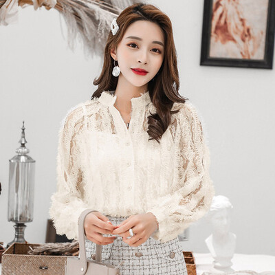 

Elegant Shirts Women Blouse 2019 Female Fashion Long Sleeve Solid Top Femme Blusas Top Women Blouse -2XL