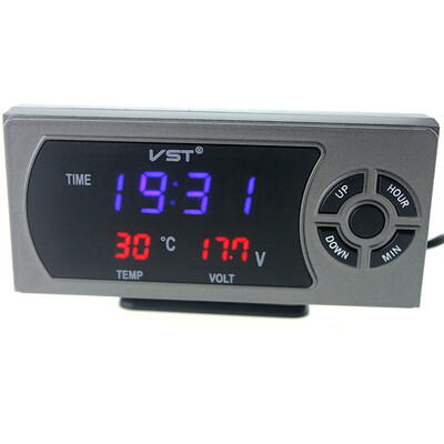 

LED Display Digital Car Clock Thermometer with Voltmeter Auto USB Cigarette Lighter Socket Charger