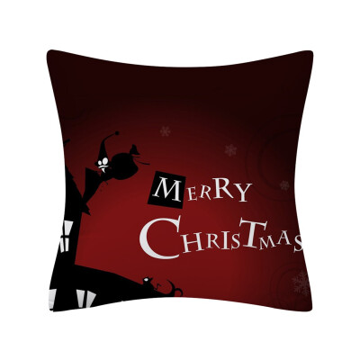 

Tailored Christmas Pillow Case Glitter Polyester Sofa Throw Cushion Cover Home Decor