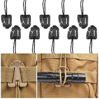 

10 Pieces Tactical Gear Strap Clip for Molle Backpack Webbing Attachments D Ring Hook Tactical Vest Belt