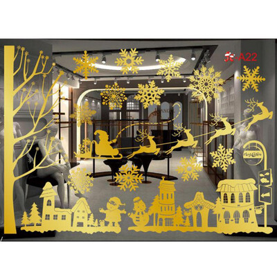

Christmas Window Decor Cartoon Shape Sticker Funny Cute Christmas Decoration Window Sticker