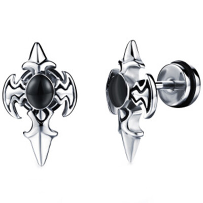 

Men Cross Stud Earrings Artificial Gems Drop Gift Jewelry