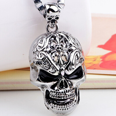

Halloween Jewelry Skull Link Chain Necklaces for Male Necklace Men Silver Vintage Colar Masculino Hip Hop Dance Jewlery