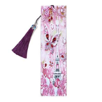 

5D DIY Diamond Painting Leather Bookmark Making Kit Special Shaped Diamond Covered With Tassel Pendant For Adults Kids