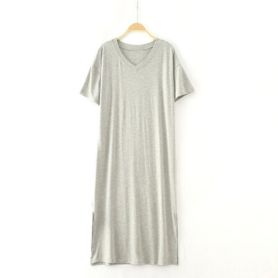 

Women Nightdress Large Size Short Sleeve Long Night Dress Women Loose Modal Nightdress Ladies Pajamas