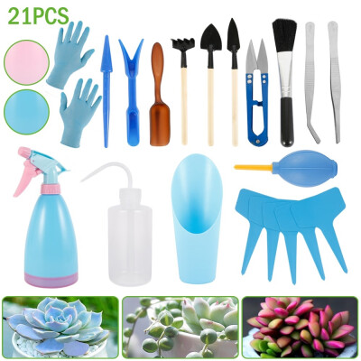 

21pcs Mini Garden Hand Tools Transplanting Tools Succulent Tools Miniature Planting Gardening Tool Set Garden Plant Care