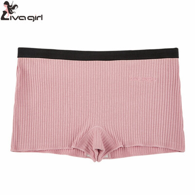 

Women Safety Shorts Pants Seamless Thread Mid Waist Panties Anti Emptied Boyshorts Underpants Girls Slimming Underwear
