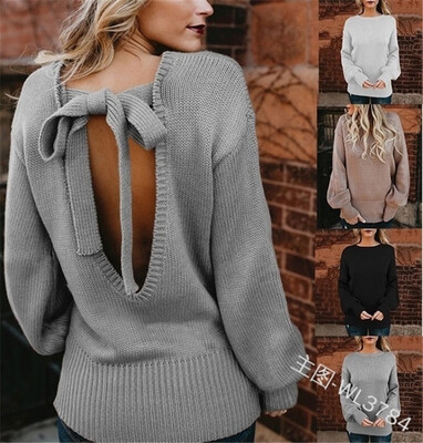 

European&American long sleeved round neck sweater