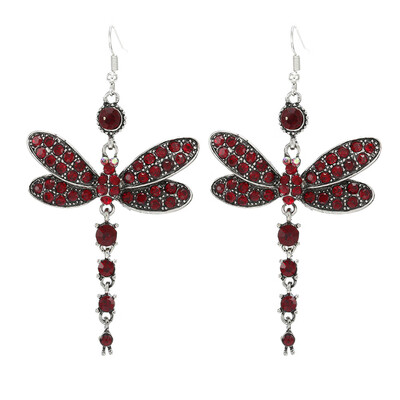 

Woemn Gorgeous Colors Dragonfly Crystal Rhinestone Plated Hook Earrings Jewelry