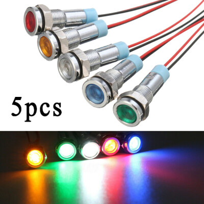 

5X Car Boat 12V 6mm LED Indicator Light Pilot Dash Dashboard Warning Lamp DC12V