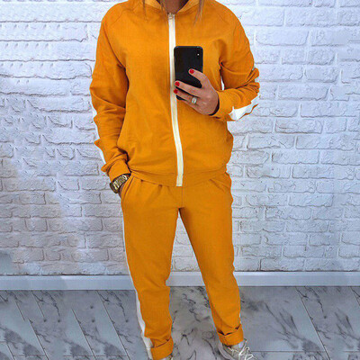 

Toponeto European And American Autumn And Winter Womens New Sports Suit Two-Piece