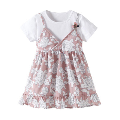 

Summer Girl Dress Infant Kids Cartoon Floral Baby Girls Dress Clothes Sundress Casual Princess Dresses