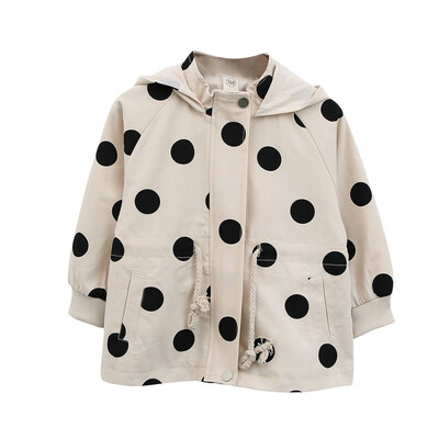 

Baby Girls Coat 2-7T Toddler Girl Cute Dot Print Coats Cotton Comfort New Autumn Hooded Warm Outerwear Children Jacket Tops