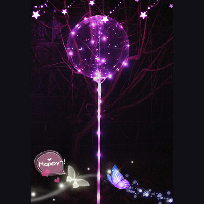 

Toponeto Reusable Luminous Led Balloon Transparent Round Bubble Decor Party Wedding BU
