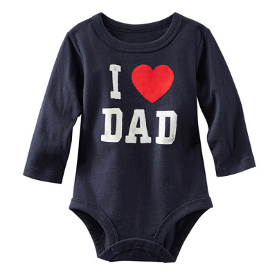 

I Love MOMDAD Print Shirt New Jumpsuit Toddler Clothes Romper Infant Girl Boy Baby