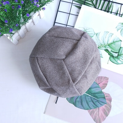 

Han version of autumn&winter hair bere hat female English retro plaid octagonal hat painter hat newspaper child bud hat tide