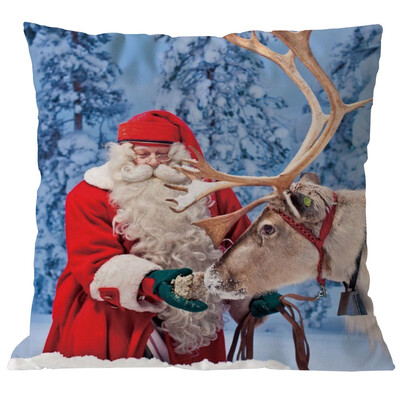 

Tailored Merry Christmas Pillow Cases Linen Sofa Cushion Cover Home Decor Pillow Core