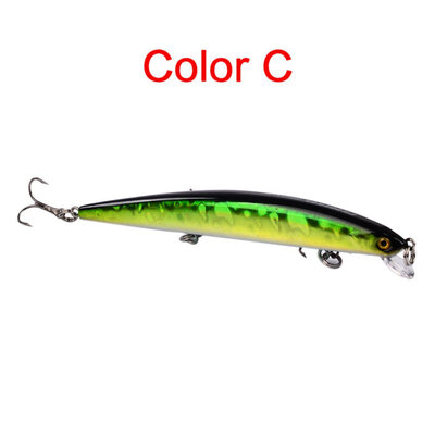 

10 color Fishing Bait Minnow Lures 135g-048oz125cm-492" Fishing Lure 8 Hook Fishing Tackle DW-418