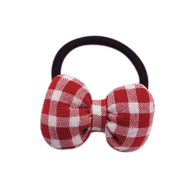 

Girls Headbands Plaid Pattern Bowknot Design Elastic Hair Accessory Band Rope Ponytail Holder Headbands