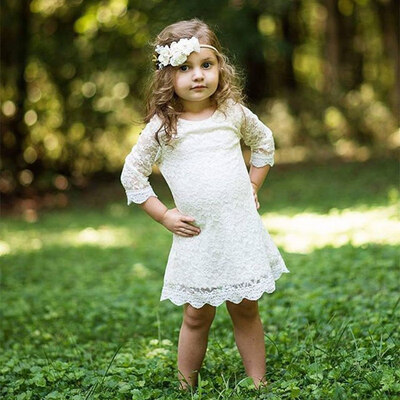 

Girls Dress New Girls Princess Dress Cute Lace For Wedding Birthday Party Children Clothing Baby Outfits 1-4Y