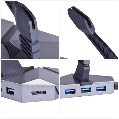 

High Speed 3-Port USB 30 Data Gaming HUB with Mouse Bungee USB Hub Splitter Micro SD Card Reader Mouse Clamp with USB-COMBO Built