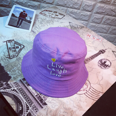 

Korean Purple Letter Fishermans Hat