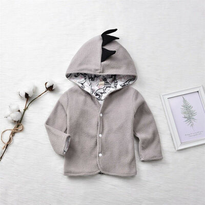 

Kids Girls Boys Hooded Jacket Dinosaur Coat Outerwear Outfits NEW
