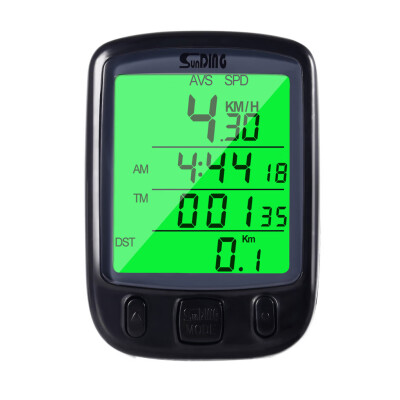 

Bicycle Bike LCD Computer Odometer Speedometer Green Backlight Large LCD Display Speedometer