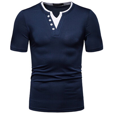 

Toponeto Mens Fashion Summer Solid T Shirt Leaf Short Sleeve Tops Casual Open Shirts