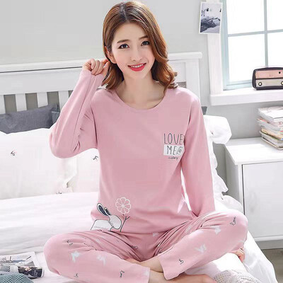 

New Listing Autumn Pyjamas Women Carton Cute Pijama Pattern Pajamas Set Thin Pijamas Mujer Sleepwear 90S Dropshipping