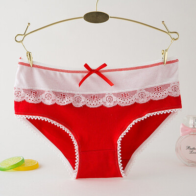 

Women Sexy Briefs Lace Cotton Panties Breathable Girls Underpants Ladies Lace Briefs