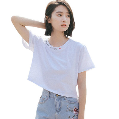 

Harajuku I WILL DO BETTER Letters Print T shirt Women Korean Casual Loose Crop Tops Female T-shirt Fashion Short Sleeve T Shirts